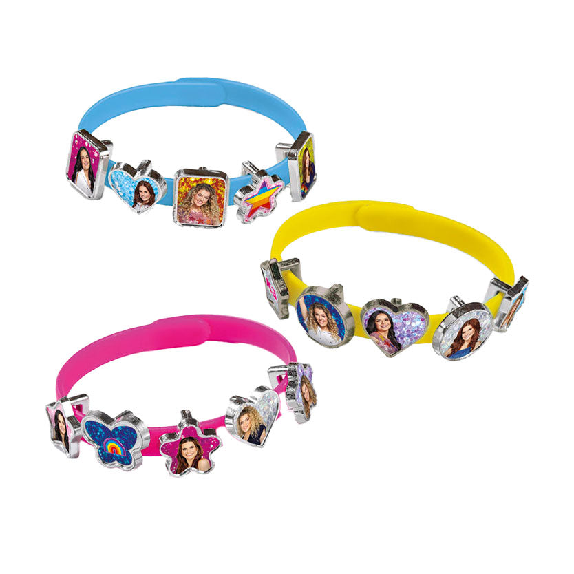Totum k3 3 pulseras deslizantes con 18 dijes - juguetes para niñas a partir de 3 años - set de 21 piezas studio 100 niñas