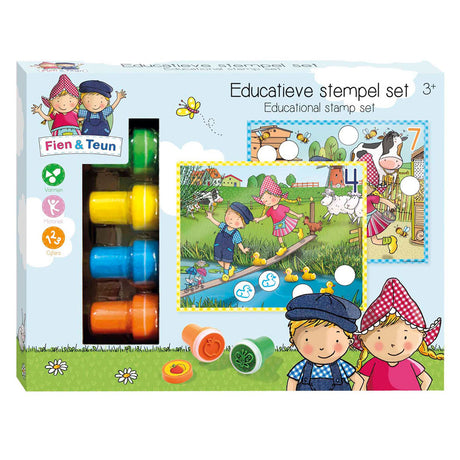 Bambolino fien teun set de sellos creativos, sellos y tarjetas de colores - juguetes creativos y educativos - juguetes de la granja - a partir de 3 años - juguetes