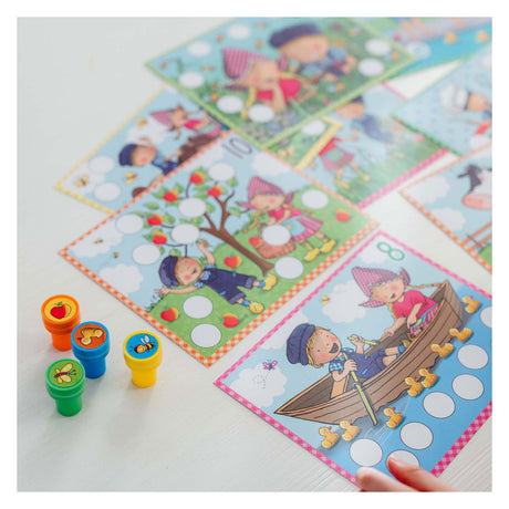 Bambolino fien teun set de sellos creativos, sellos y tarjetas de colores - juguetes creativos y educativos - juguetes de la granja - a partir de 3 años - juguetes