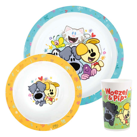 Juego de comedor Bambolino woezel pip, 3 piezas.