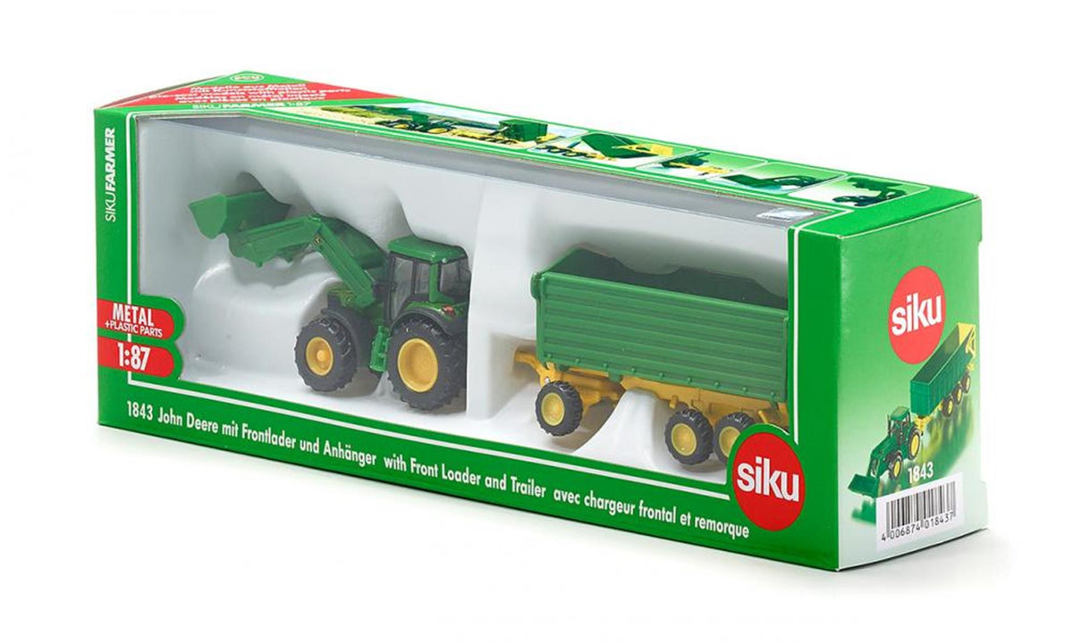 Siku 1843 John Deere con remolque 1:87