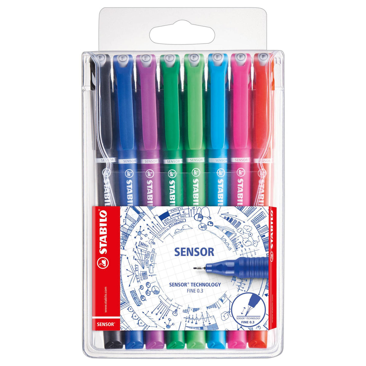 Stabilo sensor fineliners caja de 0,3 mm 8 colores