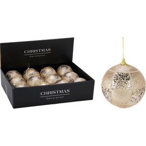 Bola de Navidad 100mm brillo dorado | 12 piezas