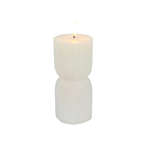 Vela led sin marca acanalada blanca d7x15cm 2xaa excl.