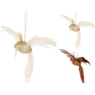 Pájaro colgante deco 22cm 2culo color
