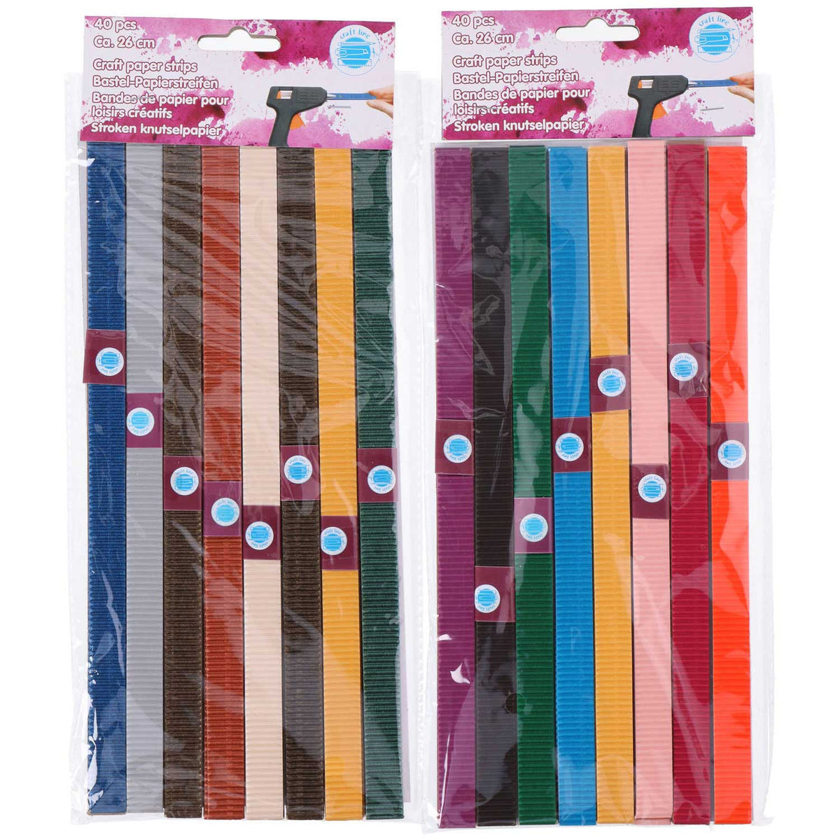 Tiras de papel para manualidades 26cm, 40ud.