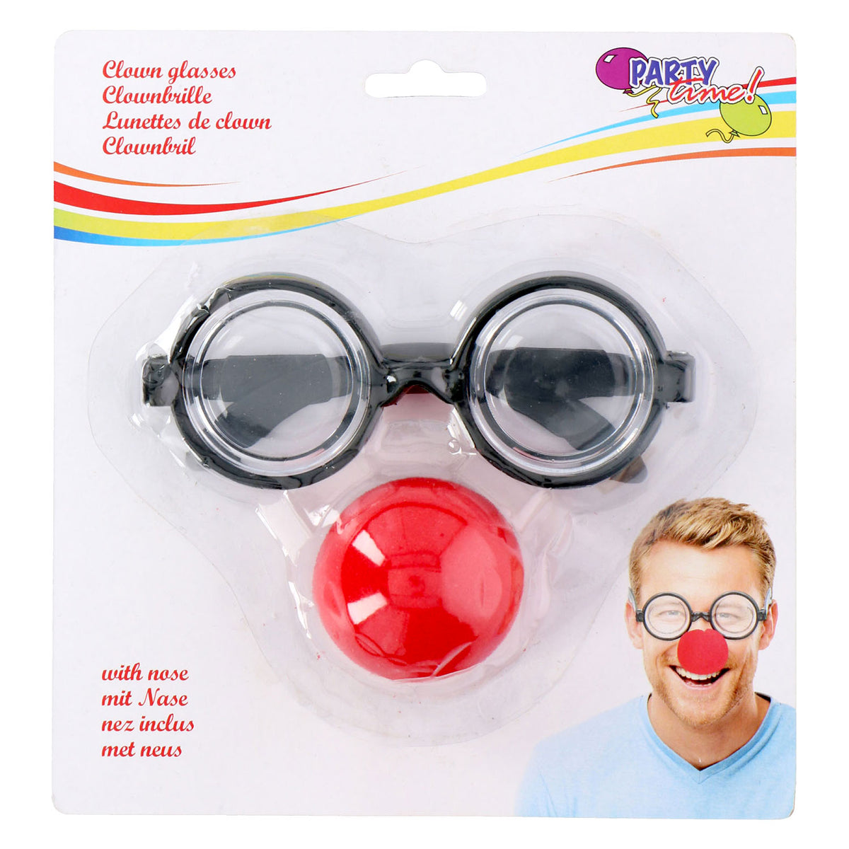 Edco party casa gafas payaso con nariz - accesorio payaso fiesta - gafas vestir payaso - carnaval - negro y rojo