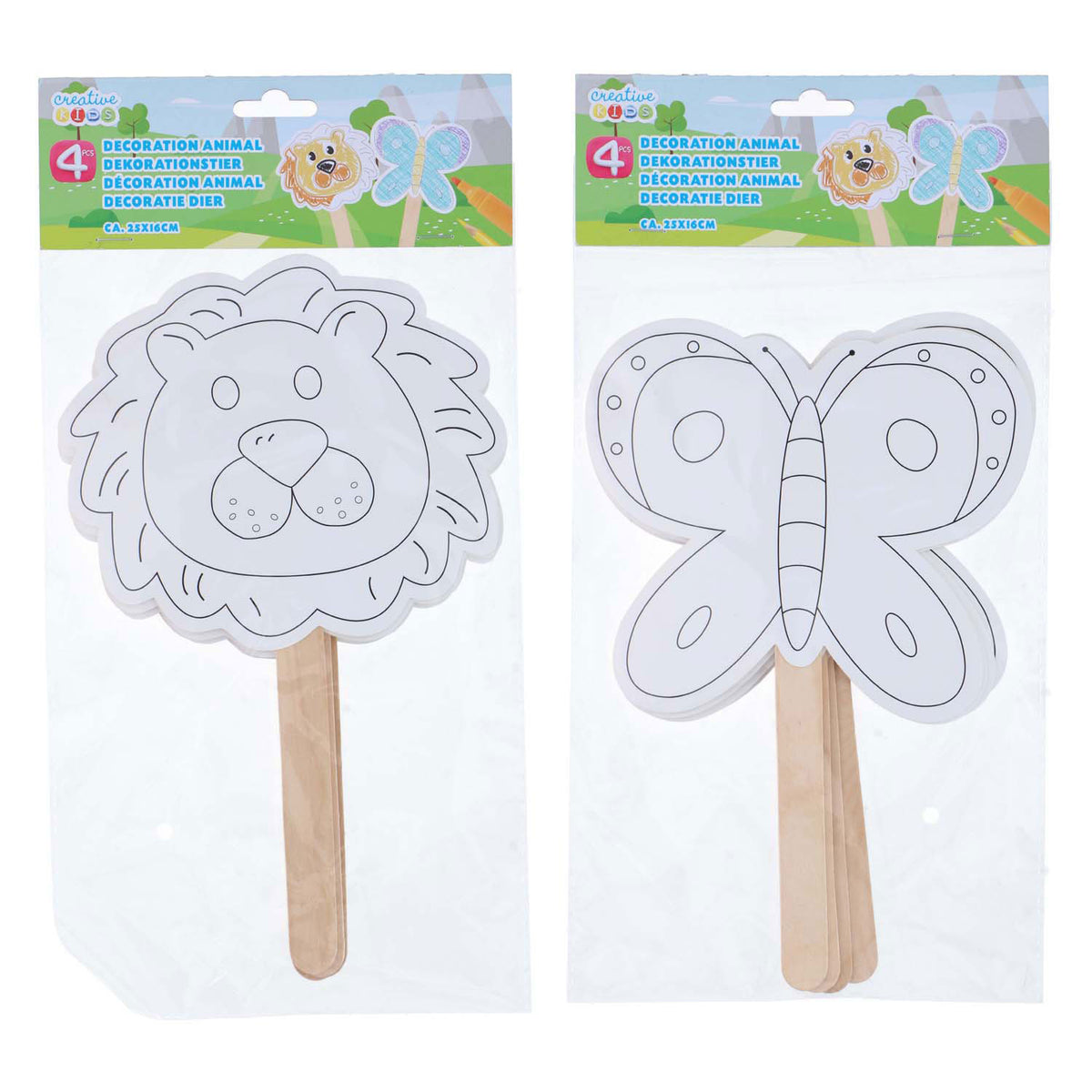 Máscaras decorativas con mango de madera, 4 uds.