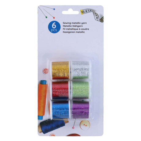 Hilo de coser metálico, 6 uds.