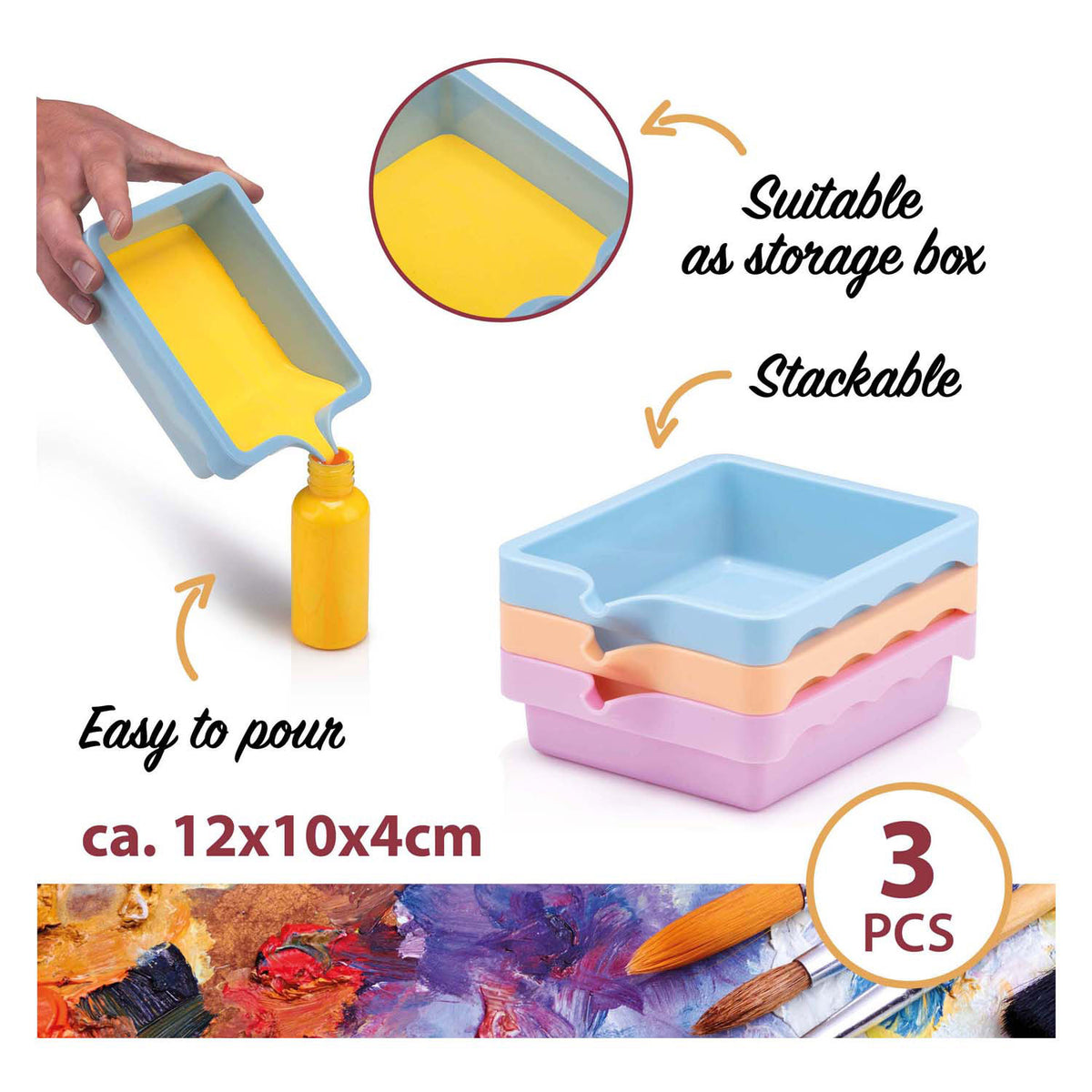 Paleta de mezclas de pintura, 3 uds.