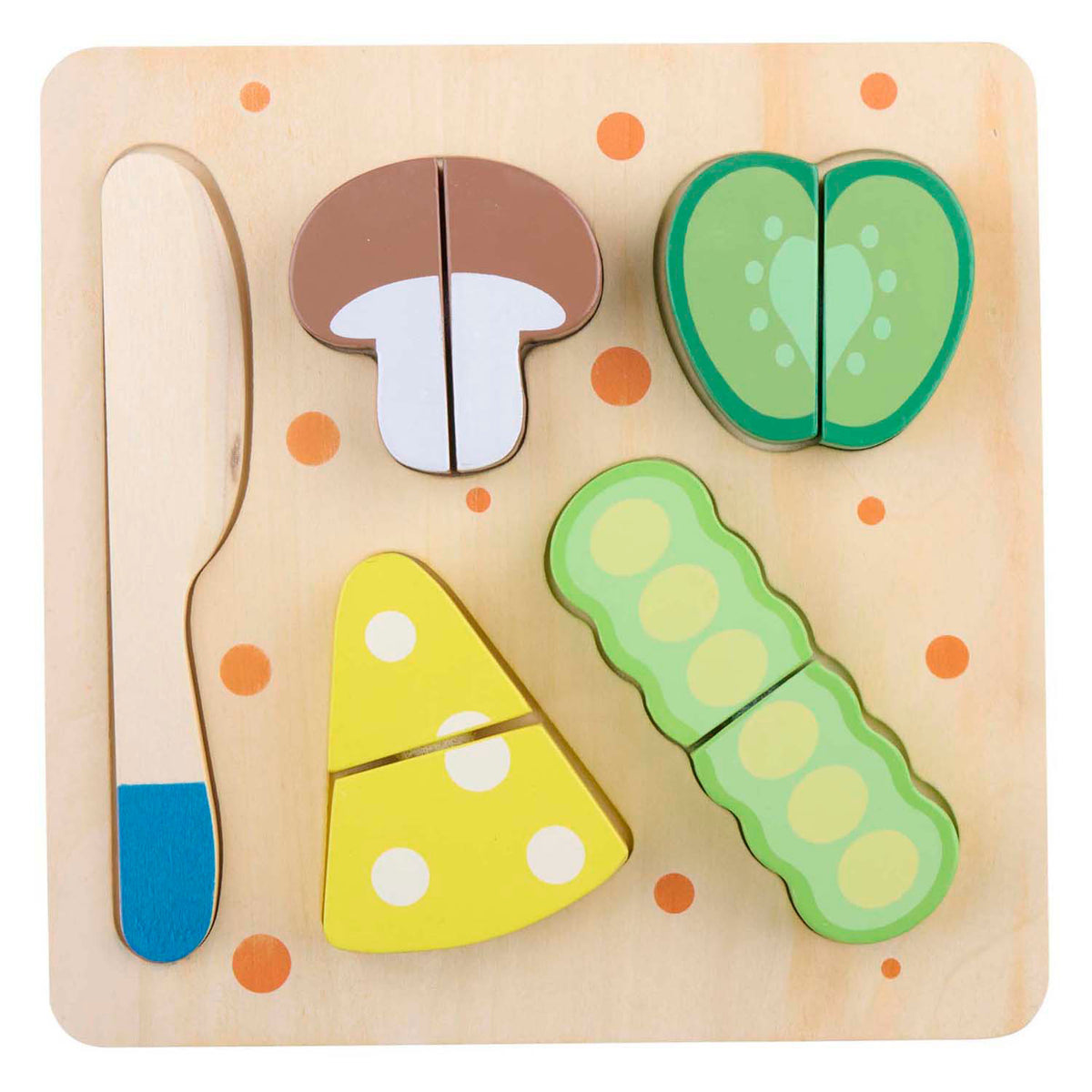 Puzzle de madera para cortar verduras, 9 uds.