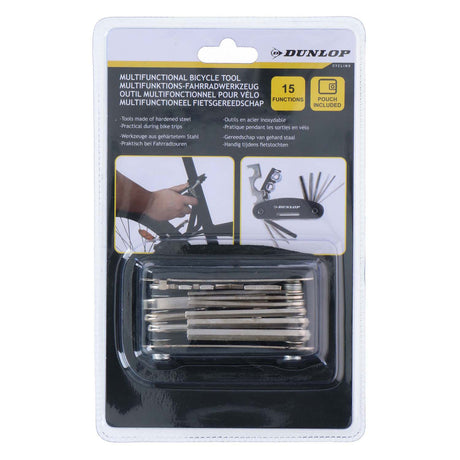Juego de herramientas multifuncionales para bicicleta Dunlop con funda