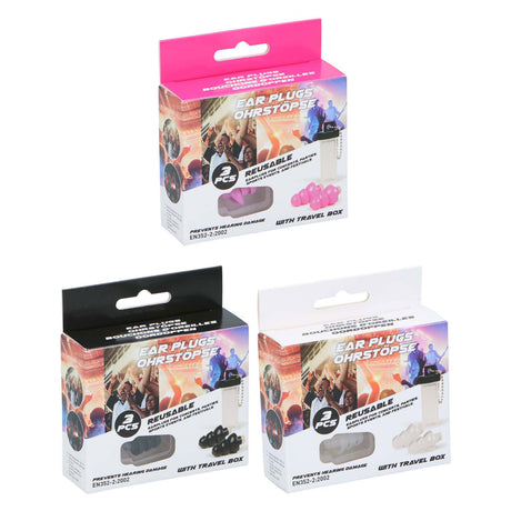 Juego de tapones para los oídos reutilizables - 3 piezas.