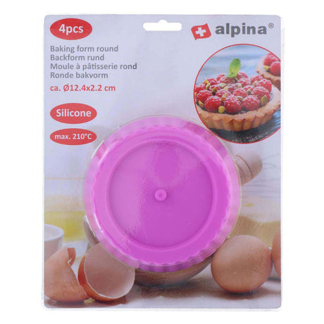 Molde redondo de silicona Alpina, 4 piezas