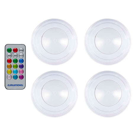 Lámpara LED inalámbrica que cambia de color Grundig, juego de 4