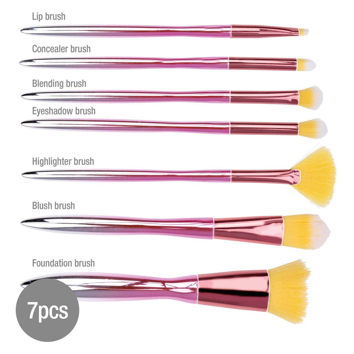 Pinceles de maquillaje, 7 uds.