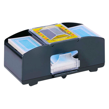 Lifetime Games barajador de cartas automático - barajador de cartas eléctrico para 2 barajas - barajador de cartas a pilas - accesorio de juego para poker, bridge y rummikub - negro