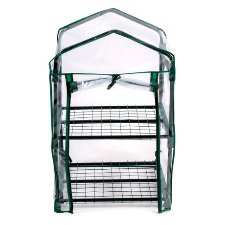 Kinzo invernadero caja de cultivo 45 x 50 x 80 cm - invernadero de jardín de 2 pisos - invernadero compacto para plantas y caja de cultivo - resistente a la intemperie y transparente