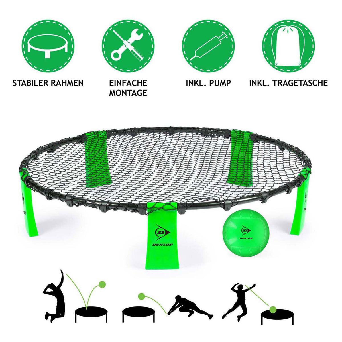 Juego de atrapar y lanzar spyderball | verde | 90cm