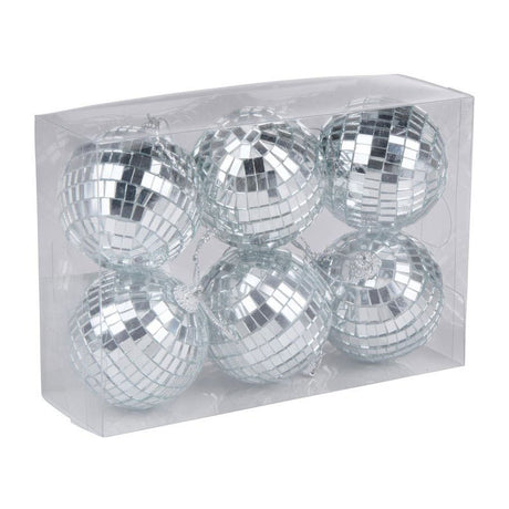 Perchas navideñas con bolas de discoteca - 6 uds.
