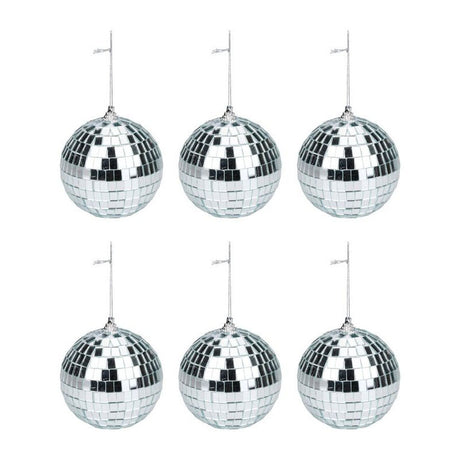 Perchas navideñas con bolas de discoteca - 6 uds.