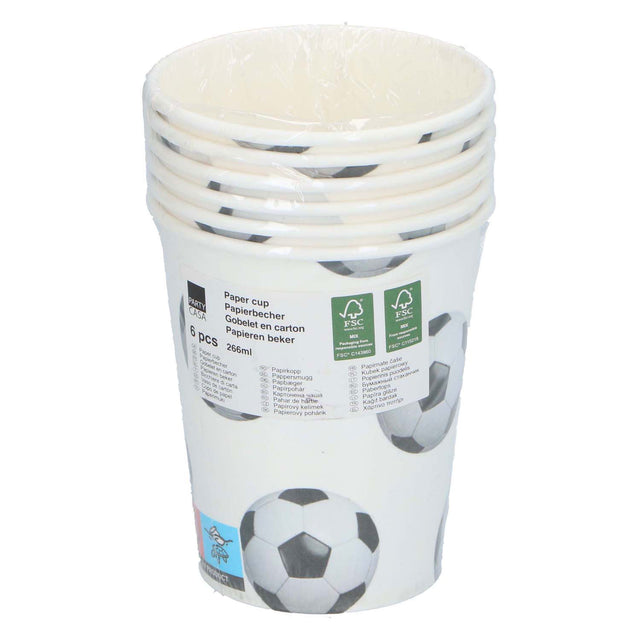 Vasos de fiesta de fútbol, ​​6 uds.