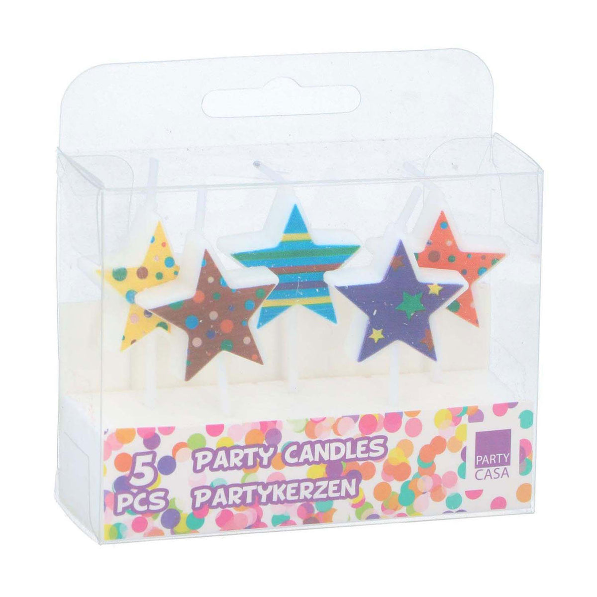 Velas de fiesta en forma de estrella, 5 unidades