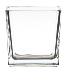 Jarrón de cristal Hatchet cristal cubo 10x10x10cm