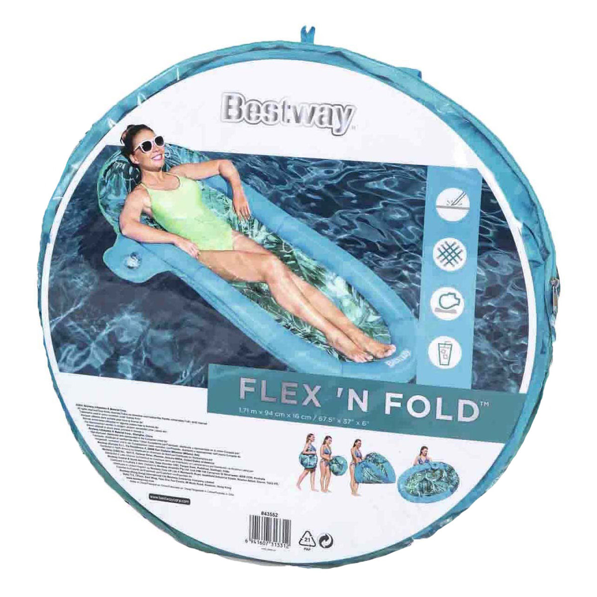 Colchón hinchable lounge Bestway flex 'n fold, 171 cm