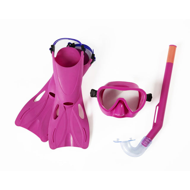 Set de snorkel Bestway Crusader Essential rosa, 3 años +