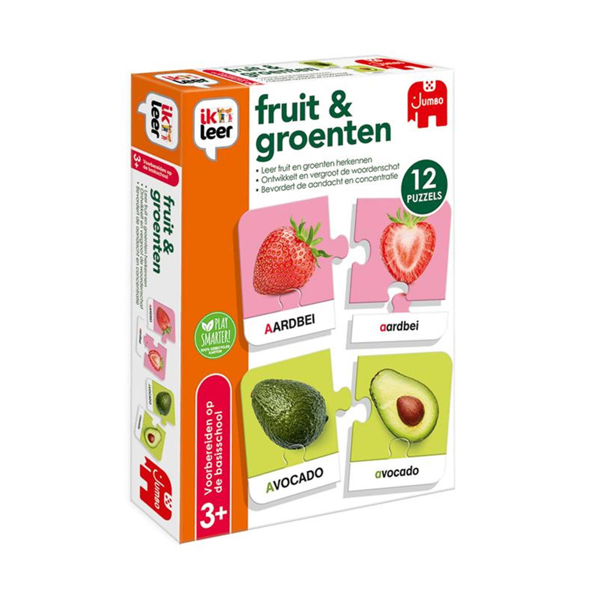 Jumbo aprendo frutas, verduras.