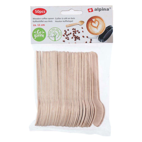Cucharadita desechable de madera de 11 cm, 50.