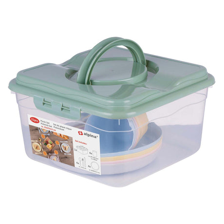 Set de picnic Alpina en caja de almacenamiento, 21 piezas.