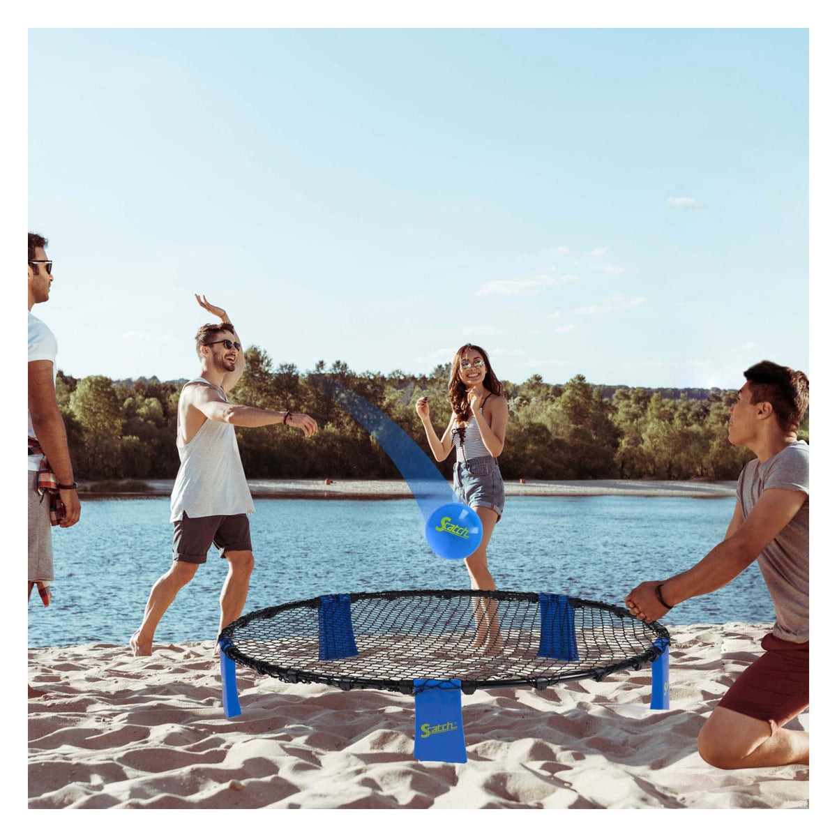 Juego de atrapar y lanzar spyderball | azul | 90cm