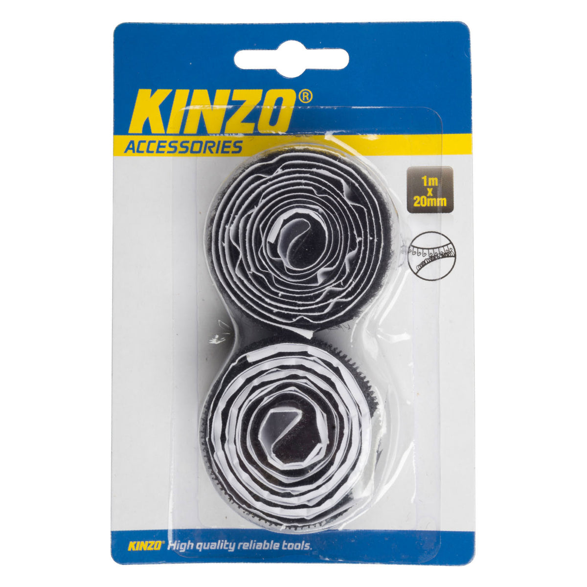 Cinta de velcro Kinzo negra, 1m