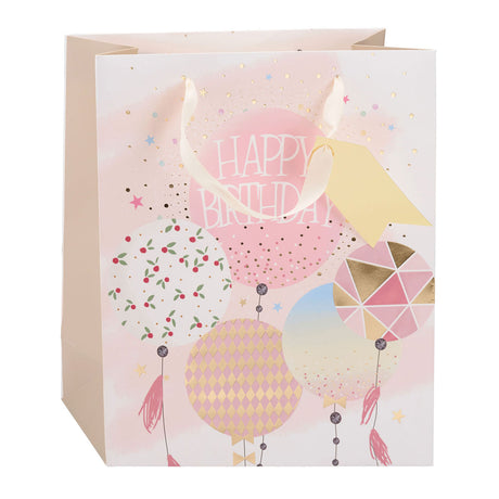 Bolsa de regalo de cumpleaños Edco - aprox. 32x26x12 cm - bolsa de regalo de feliz cumpleaños - bolsa de regalo de cumpleaños con asas - embalaje de regalo para regalos de cumpleaños - diseño surtido - 1 bolsa al azar