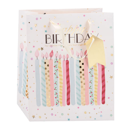 Bolsa de regalo de cumpleaños Edco - aprox. 32x26x12 cm - bolsa de regalo de feliz cumpleaños - bolsa de regalo de cumpleaños con asas - embalaje de regalo para regalos de cumpleaños - diseño surtido - 1 bolsa al azar