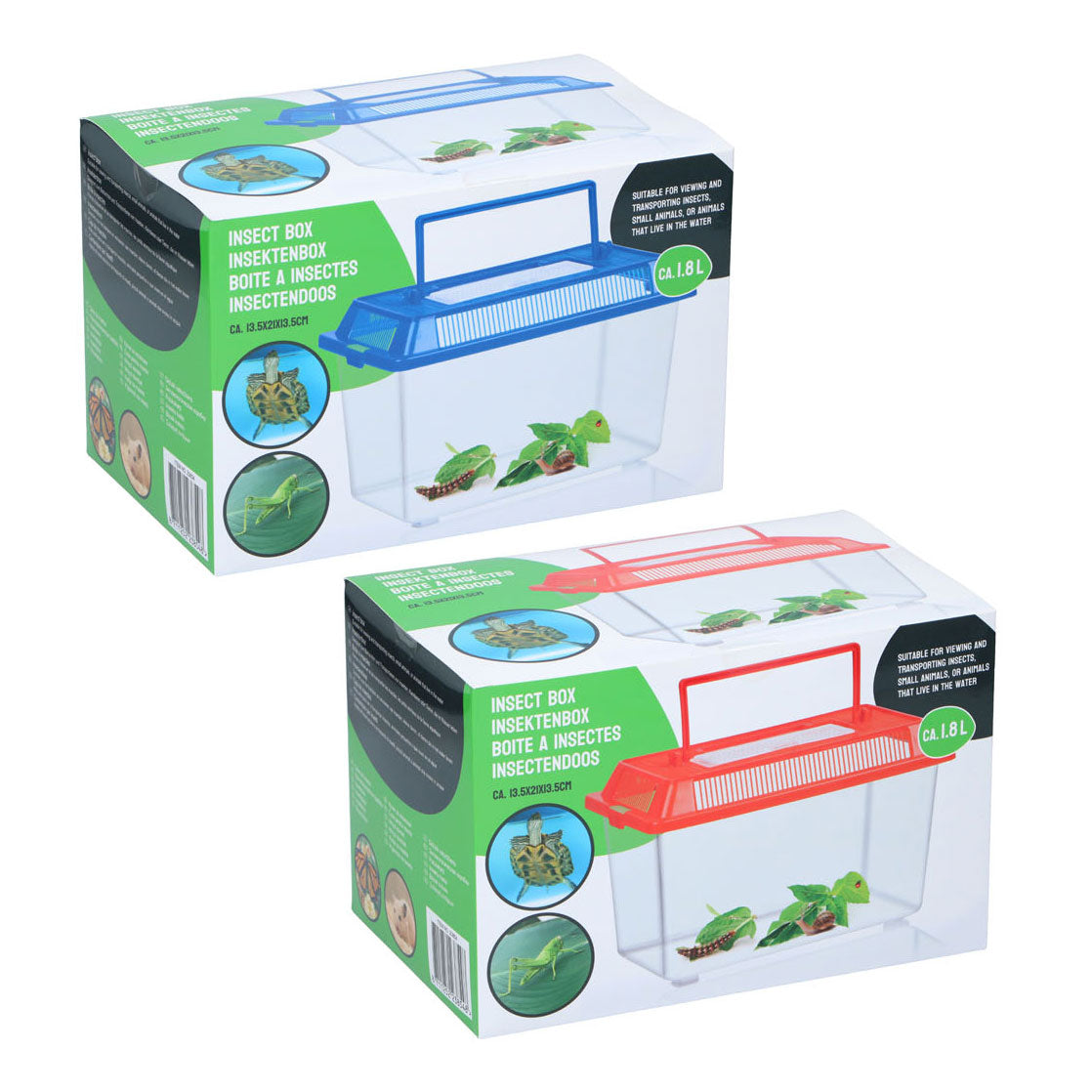 Caja para insectos con tapa sin marca sin marca - Caja para insectos de plástico transparente de 1,8 litros.