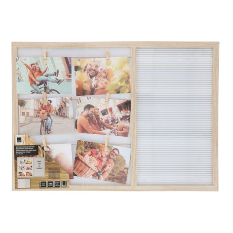 Pizarra de notas y marco de fotos de madera MDF, 57x41 cm