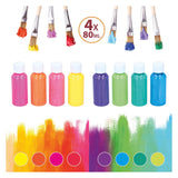 Pintura acrílica neón, 4 uds.