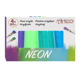 Pintura acrílica neón, 4 uds.