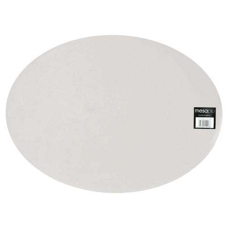 Mesapiu mantel individual aspecto piel gris claro ovalado 45x33 cm