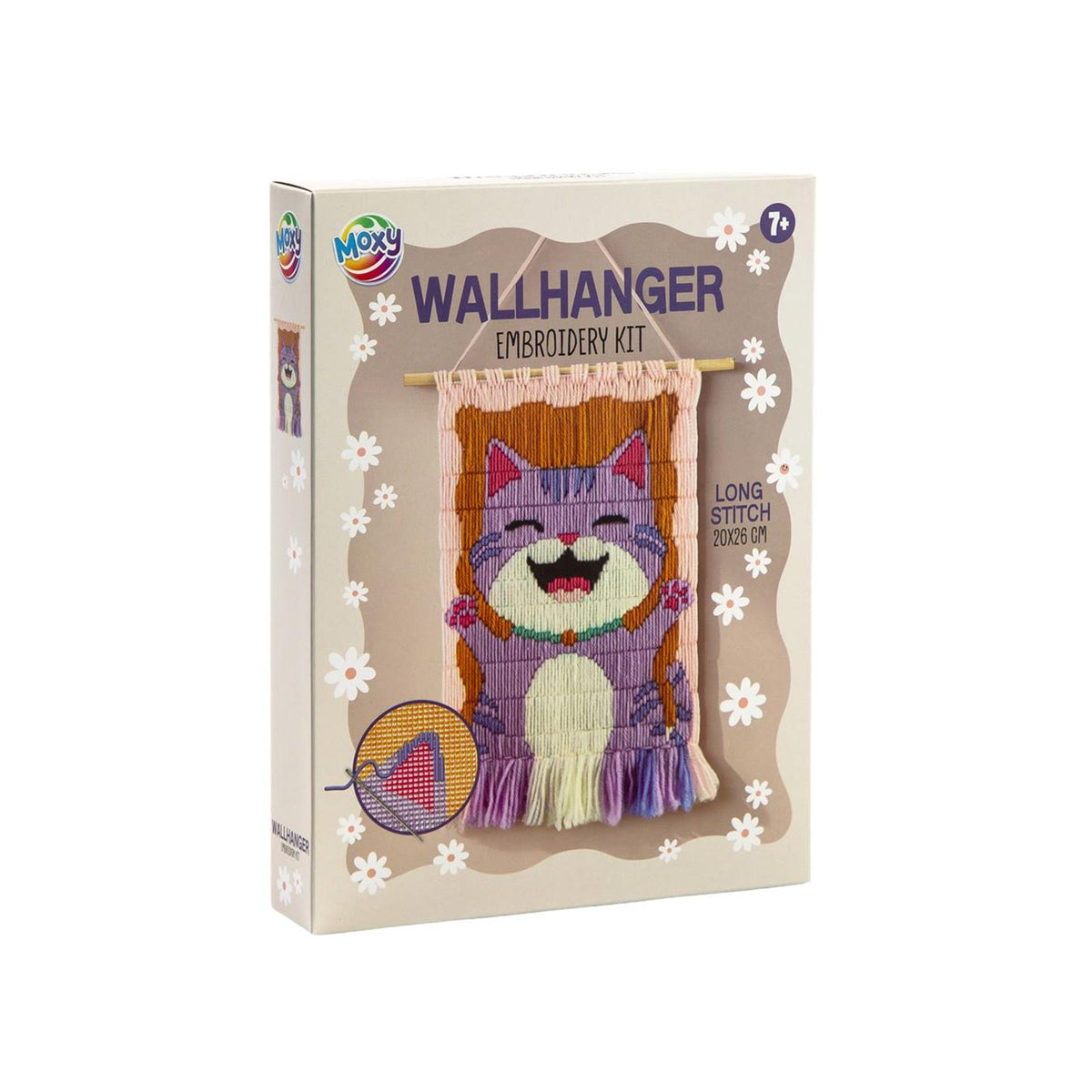 Juego de bordado para colgar en la pared Moxy punto largo