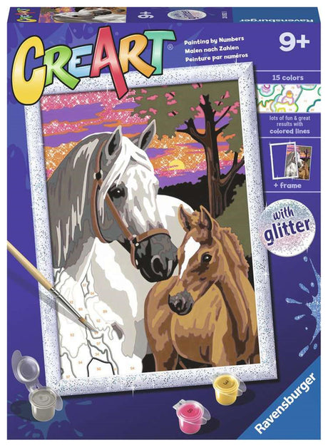 Ravensburger creart caballos al atardecer - pintar por números para niños