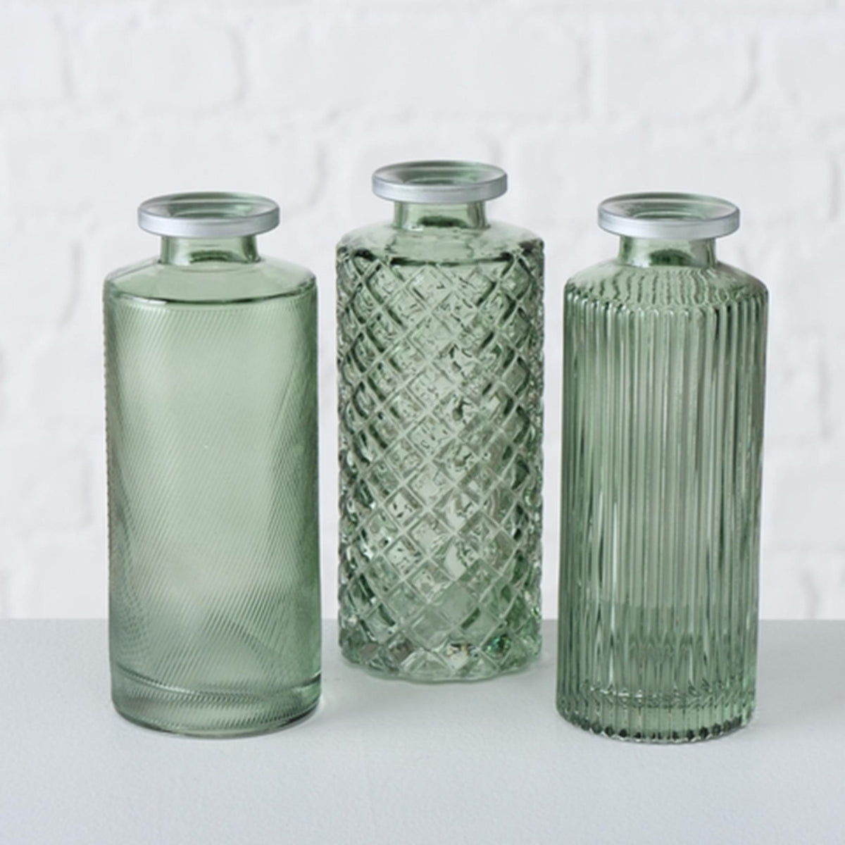 Boltze home jarrón adore h13cm verde