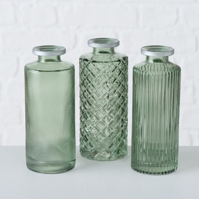 Boltze home jarrón adore h13cm verde