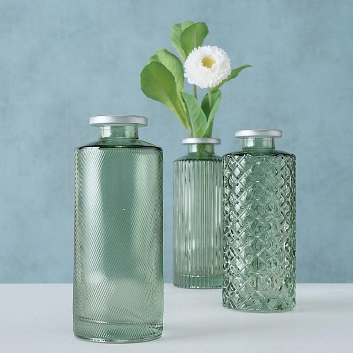 Boltze home jarrón adore h13cm verde
