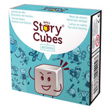 Acciones del juego de dados de cubos de historia de Rory: juego familiar creativo.