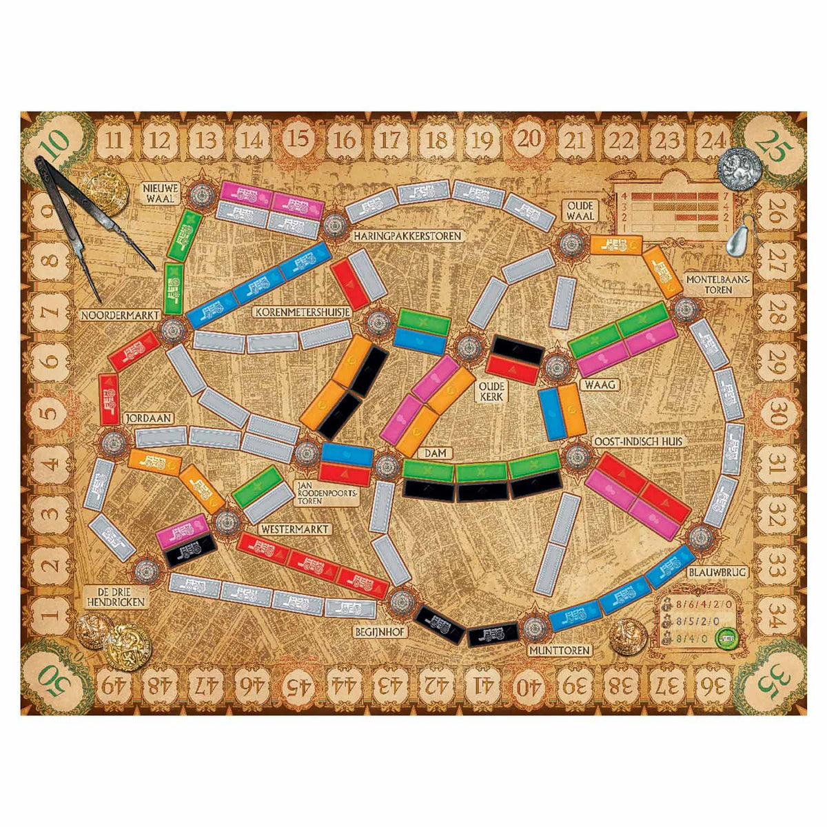 Days of Wonder Ticket to Ride Amsterdam – Juego de mesa holandés para 2 a 4 jugadores - juego de estrategia rápida a partir de 8 años - juega en el Ámsterdam del siglo XVII