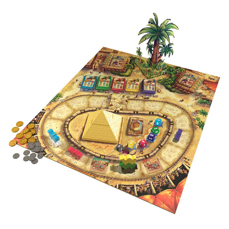 Asmodee eggertspiele camel up - juego de mesa carrera de camellos - nueva edición con palmera 3D